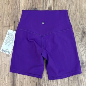 NWT Lululemon Align High Rise Shorts 6" In College Purple Size 4